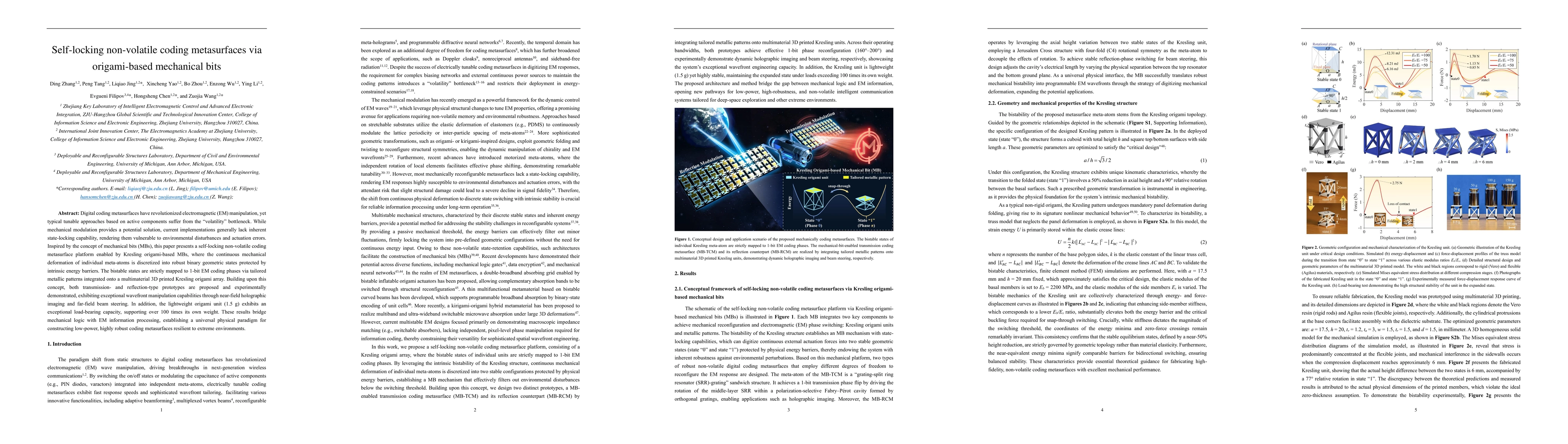 Thumbnail for Self-locking non-volatile coding metasurfaces via origami-based mechanical bits