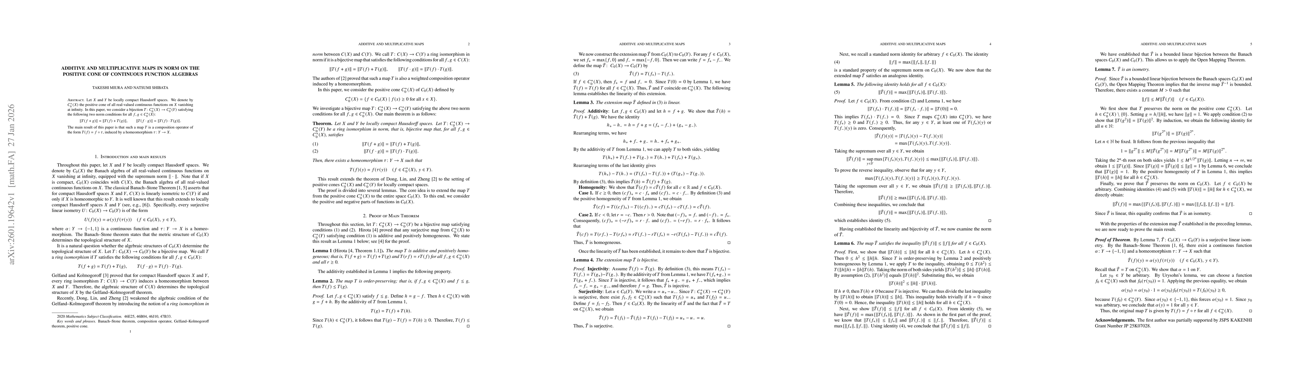 Thumbnail for Additive and multiplicative maps in norm on the positive cone of continuous function algebras