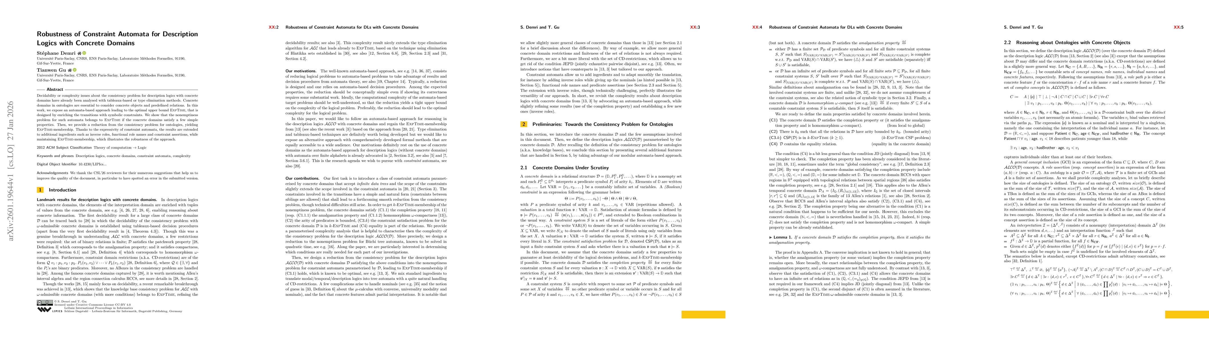 Thumbnail for Robustness of Constraint Automata for Description Logics with Concrete Domains