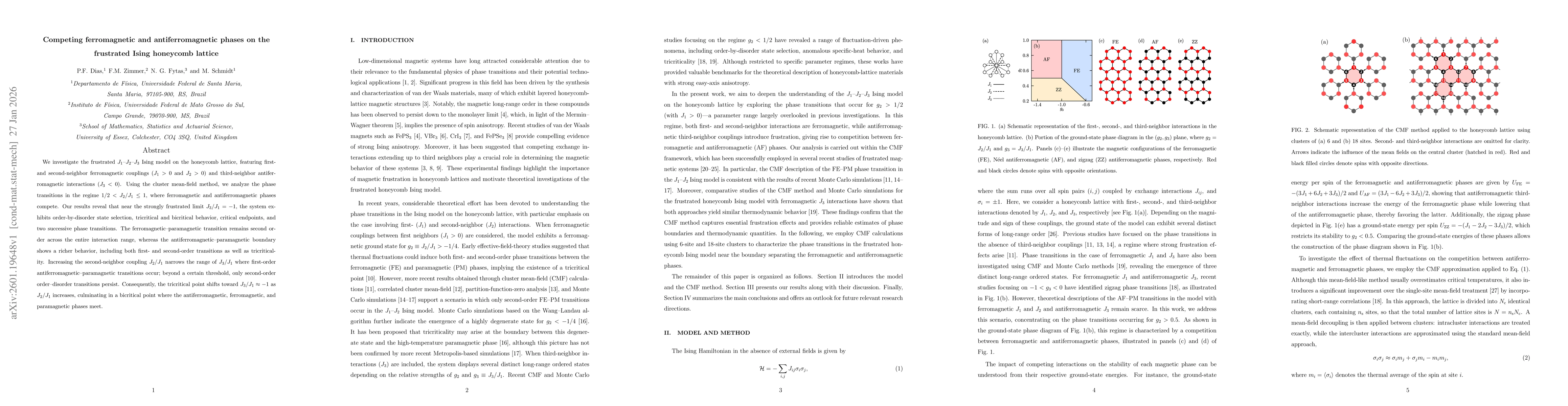 Thumbnail for Competing ferromagnetic and antiferromagnetic phases on the frustrated Ising honeycomb lattice