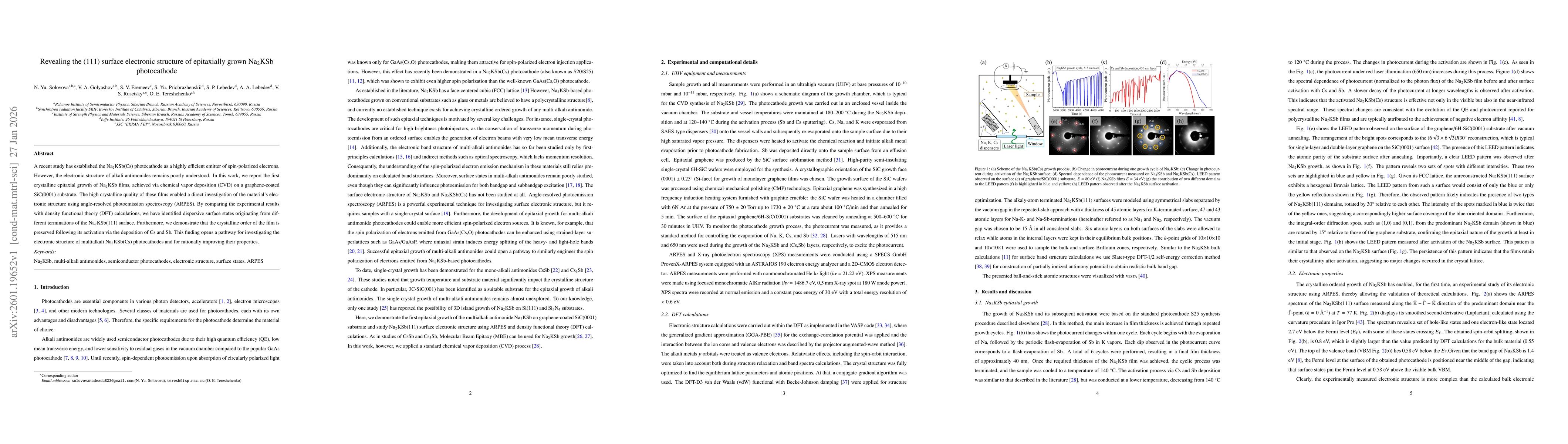 Thumbnail for Revealing the (111) surface electronic structure of epitaxially grown Na$_2$KSb photocathode