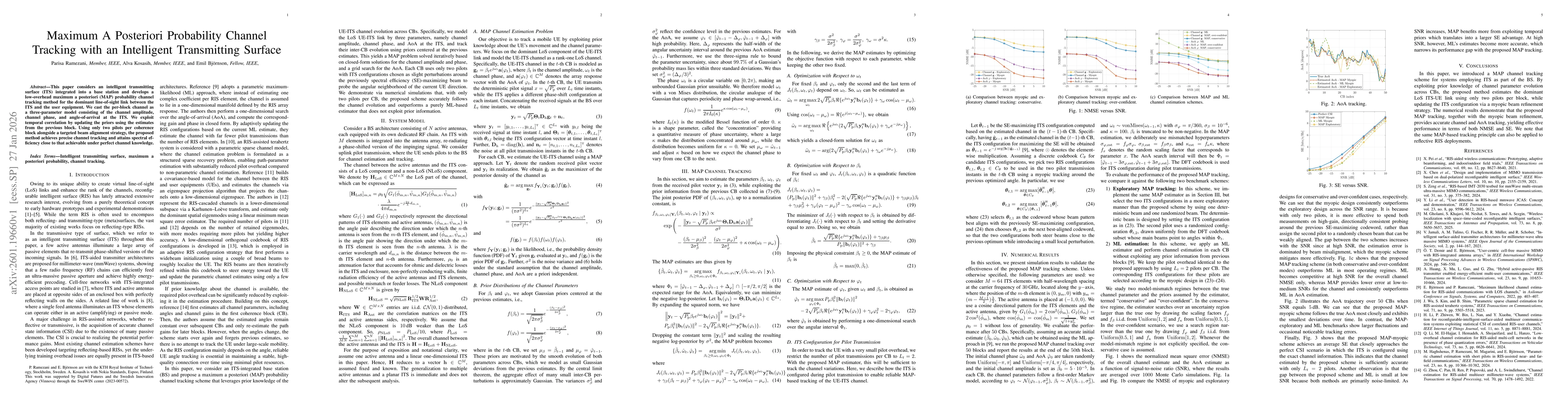 Thumbnail for Maximum A Posteriori Probability Channel Tracking with an Intelligent Transmitting Surface