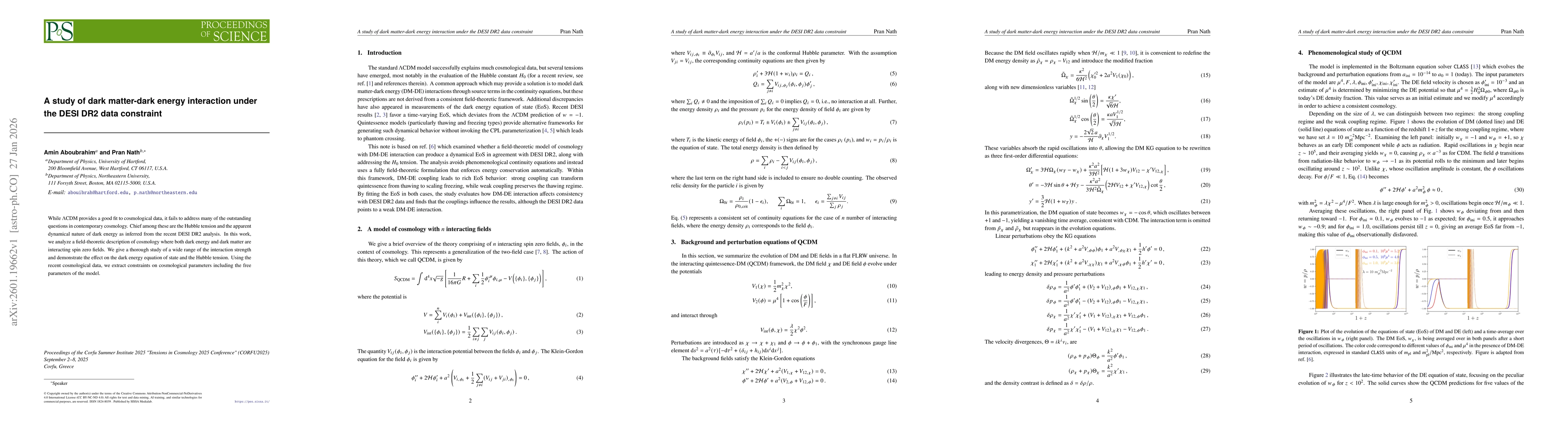 Thumbnail for A study of dark matter-dark energy interaction under the DESI DR2 data constraint