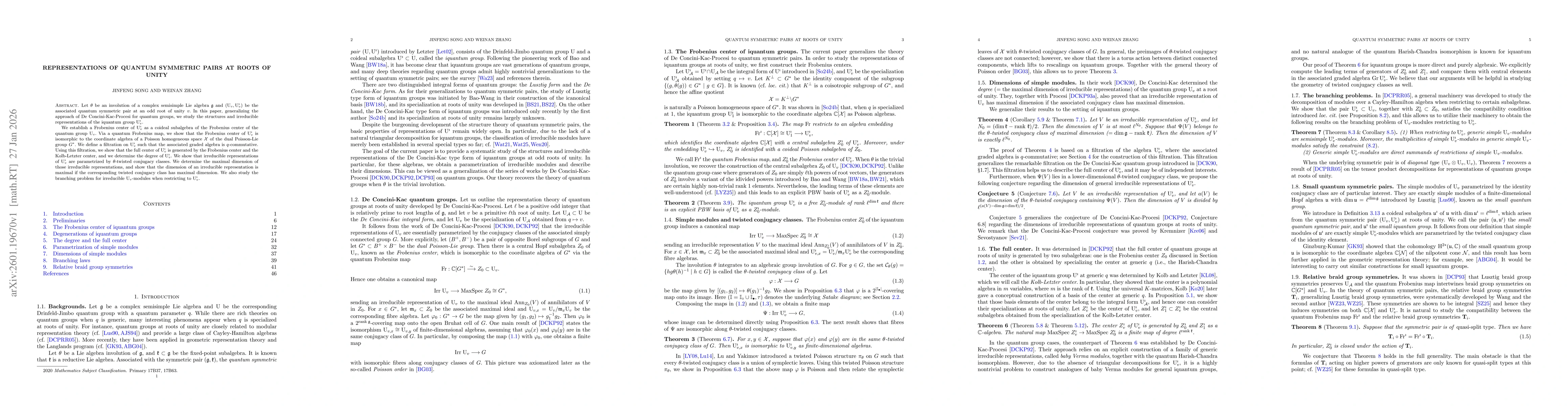 Thumbnail for Representations of quantum symmetric pairs at roots of unity
