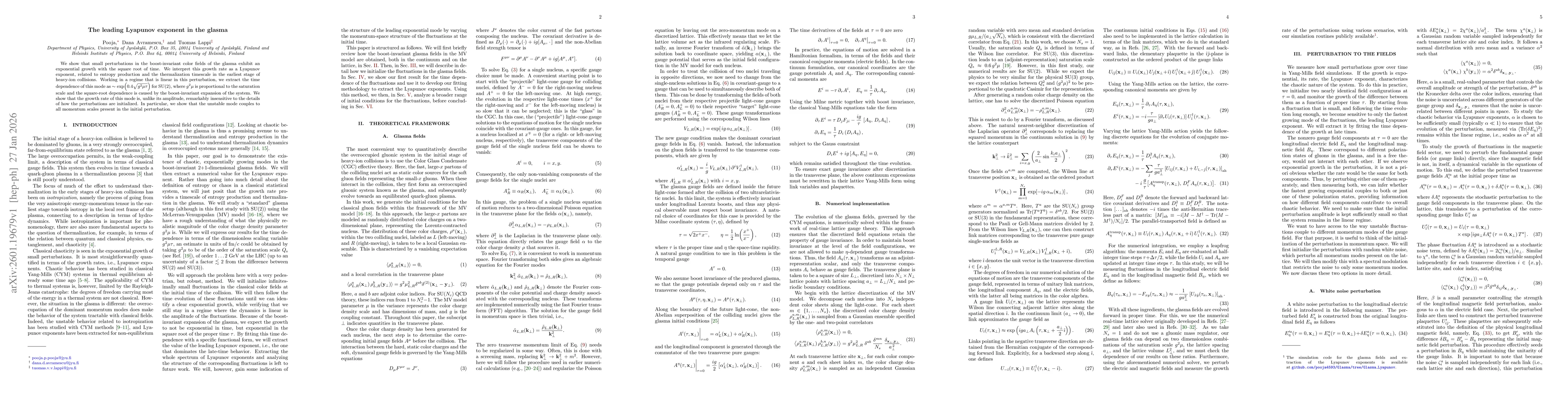 Thumbnail for The leading Lyapunov exponent in the glasma