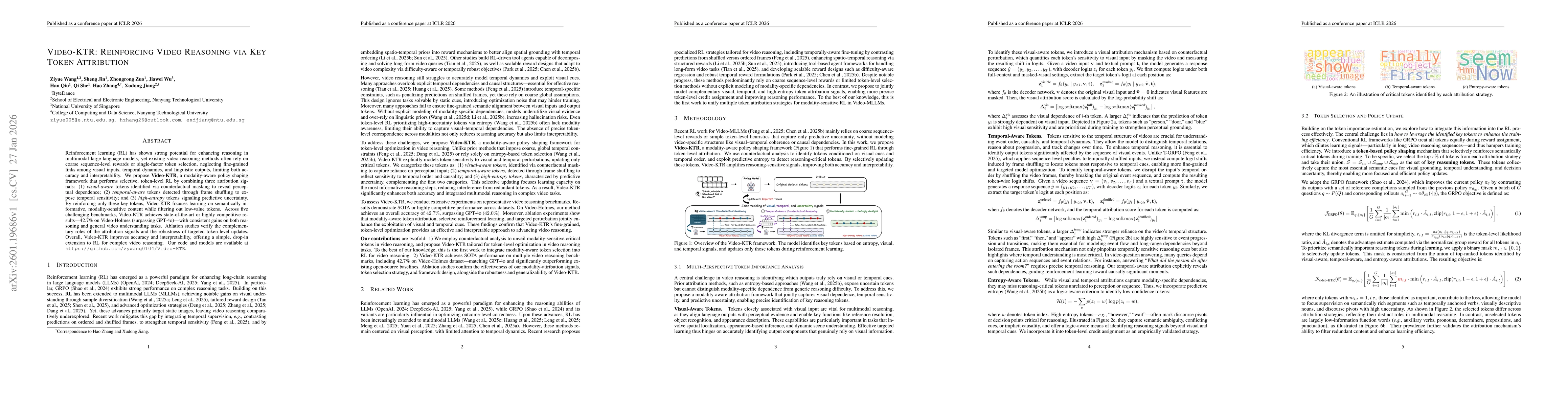 Thumbnail for Video-KTR: Reinforcing Video Reasoning via Key Token Attribution