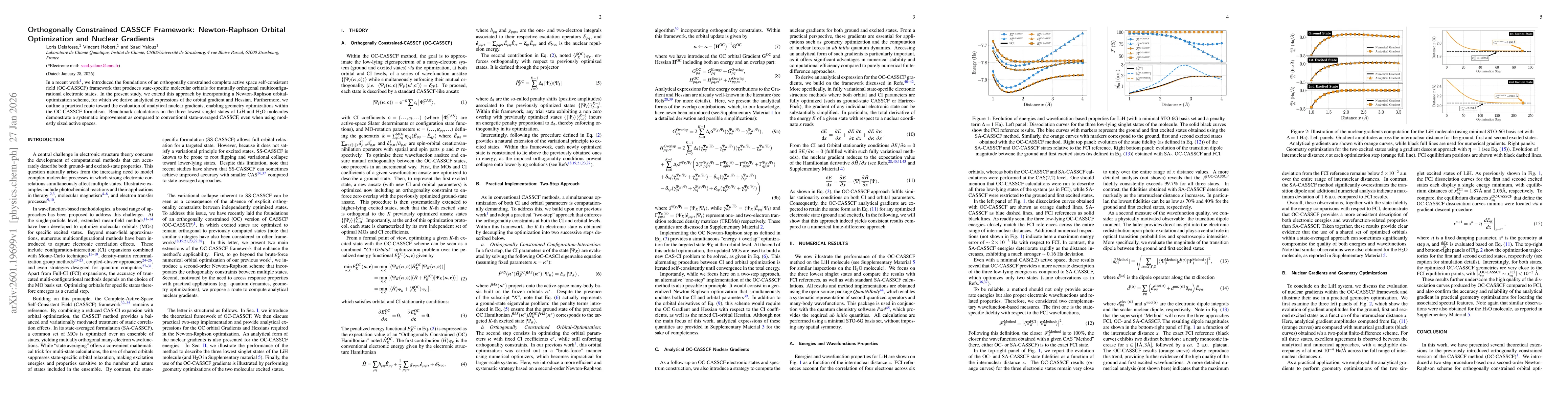 Thumbnail for Orthogonally Constrained CASSCF Framework: Newton-Raphson Orbital Optimization and Nuclear Gradients