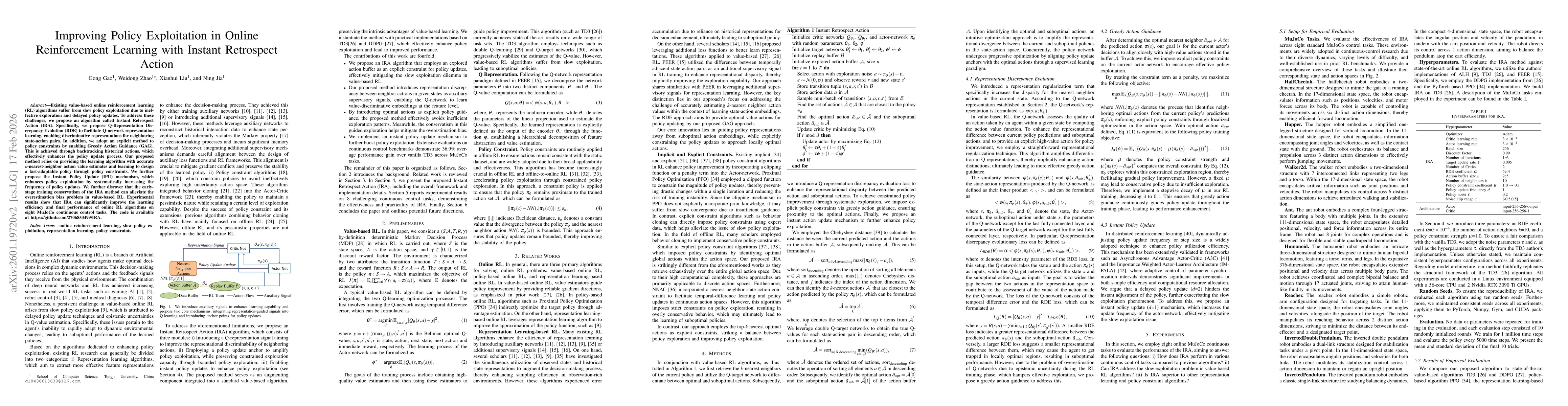 Thumbnail for Improving Policy Exploitation in Online Reinforcement Learning with Instant Retrospect Action