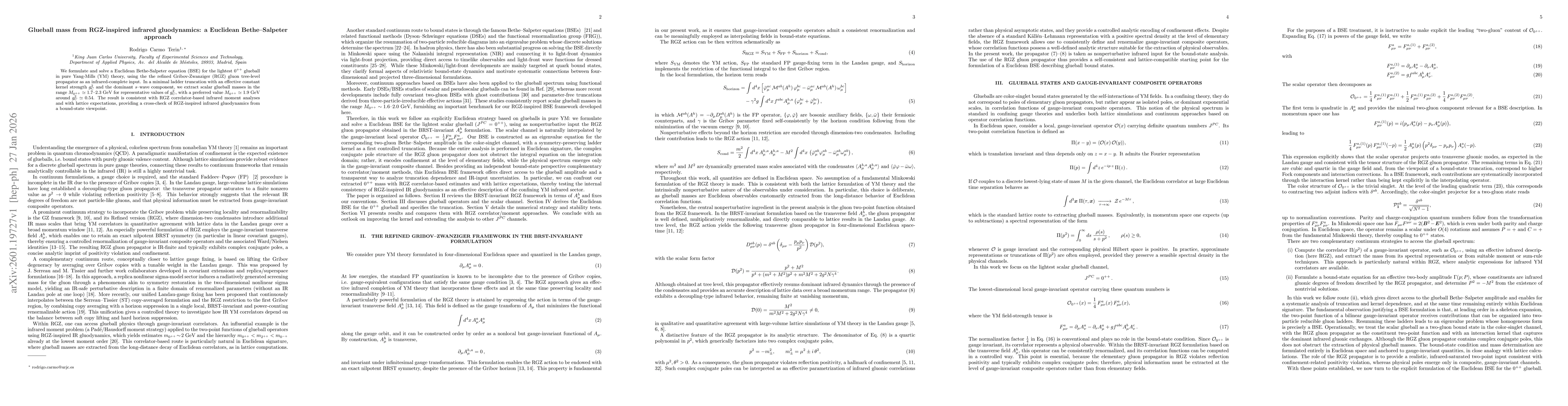 Thumbnail for Glueball mass from RGZ-inspired infrared gluodynamics: a Euclidean Bethe-Salpeter approach