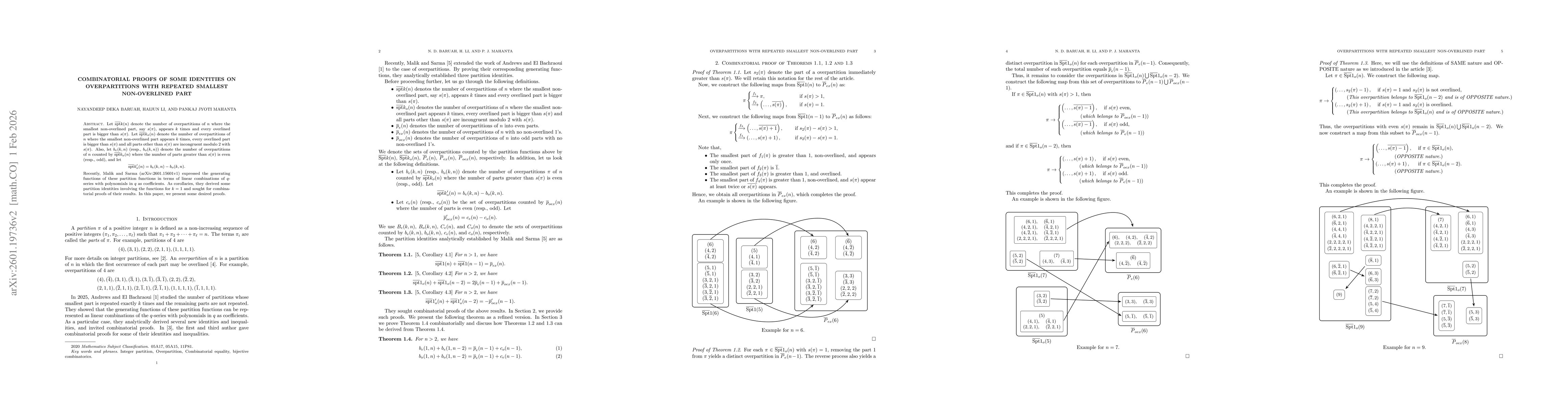 Thumbnail for Combinatorial proofs of some identities on overpartitions with repeated smallest non-overlined part