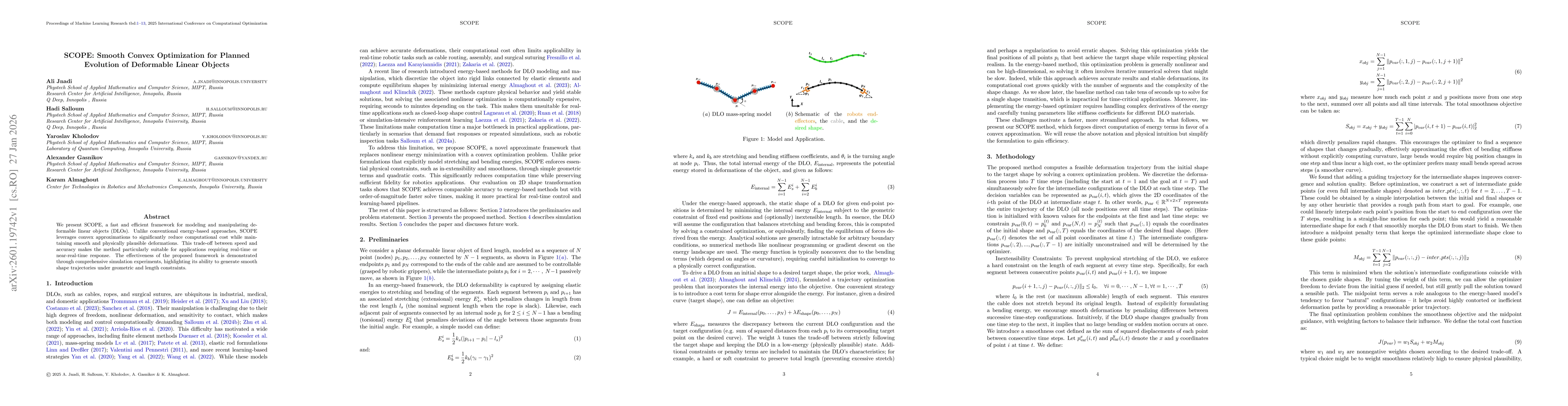 Thumbnail for SCOPE: Smooth Convex Optimization for Planned Evolution of Deformable Linear Objects