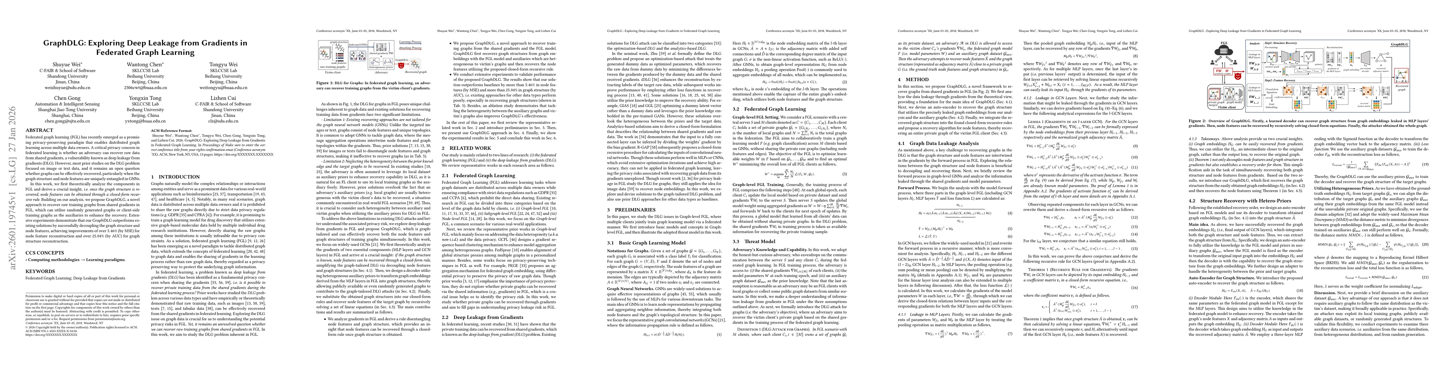 Thumbnail for GraphDLG: Exploring Deep Leakage from Gradients in Federated Graph Learning