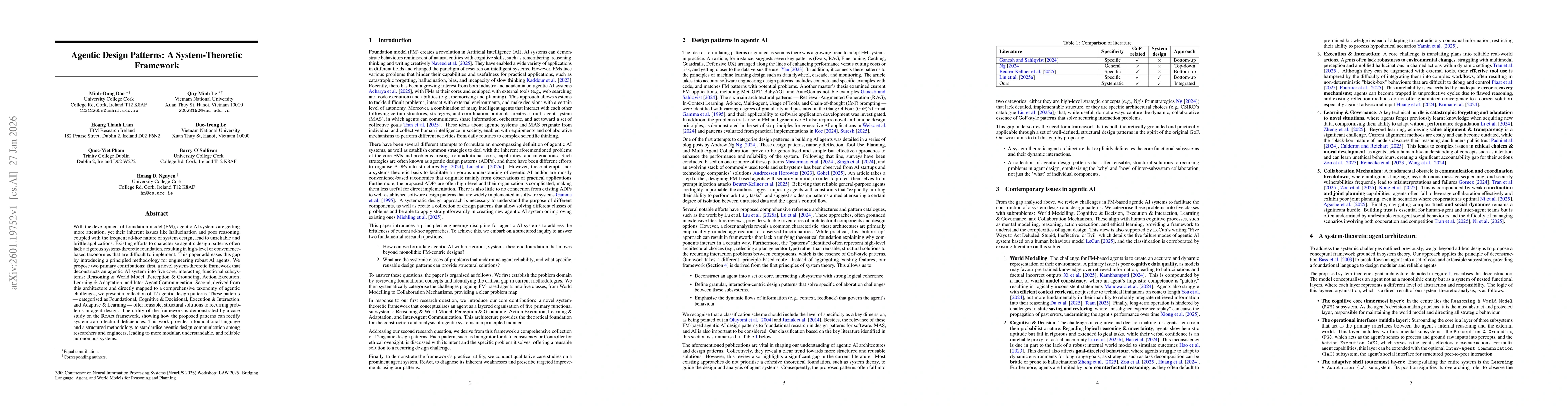 Thumbnail for Agentic Design Patterns: A System-Theoretic Framework