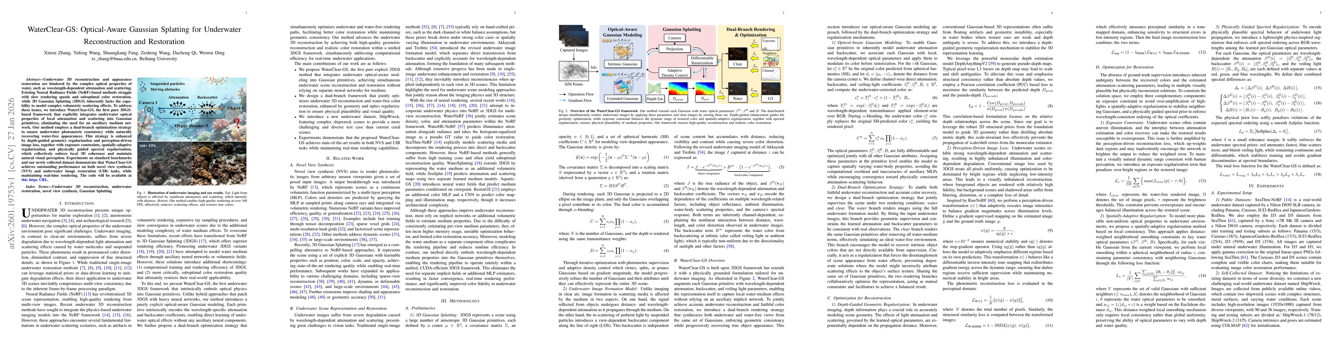 Thumbnail for WaterClear-GS: Optical-Aware Gaussian Splatting for Underwater Reconstruction and Restoration