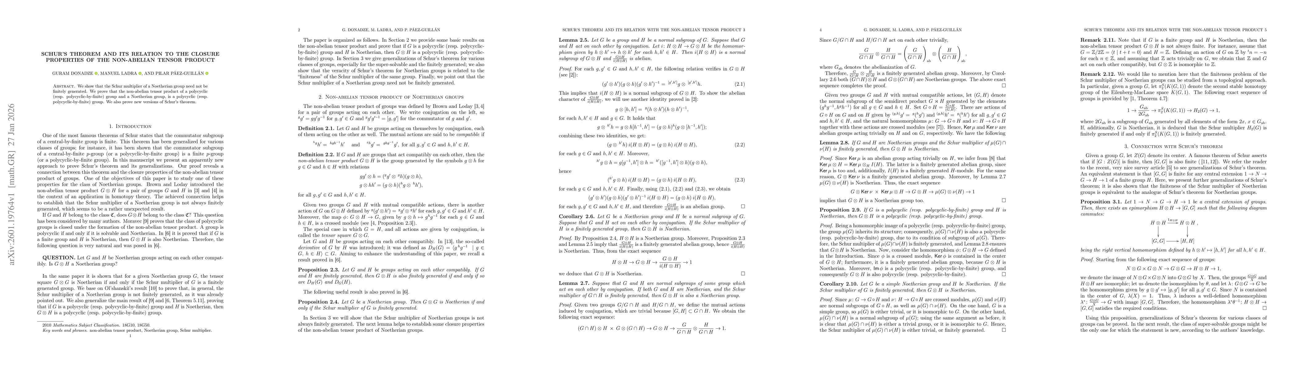 Thumbnail for Schur's theorem and its relation to the closure properties of the non-abelian tensor product