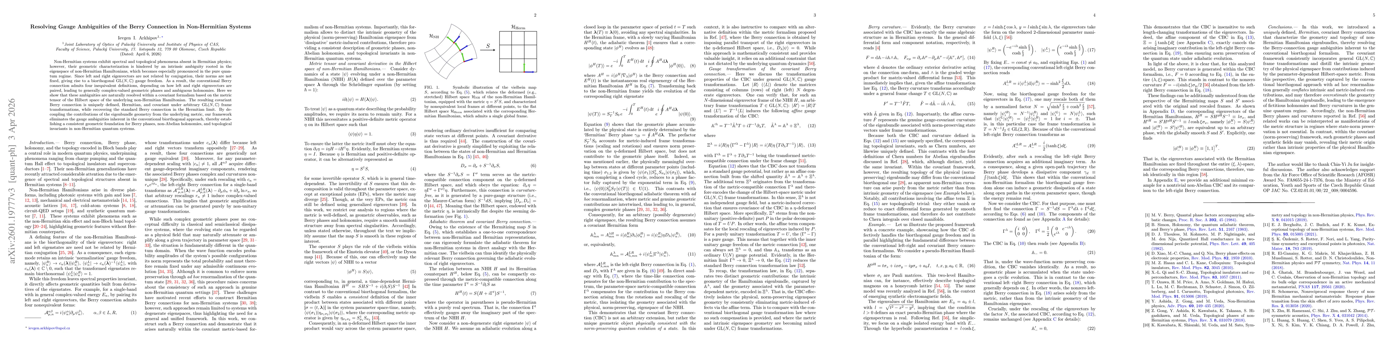 Thumbnail for Resolving Gauge Ambiguities of the Berry Connection in Non-Hermitian Systems