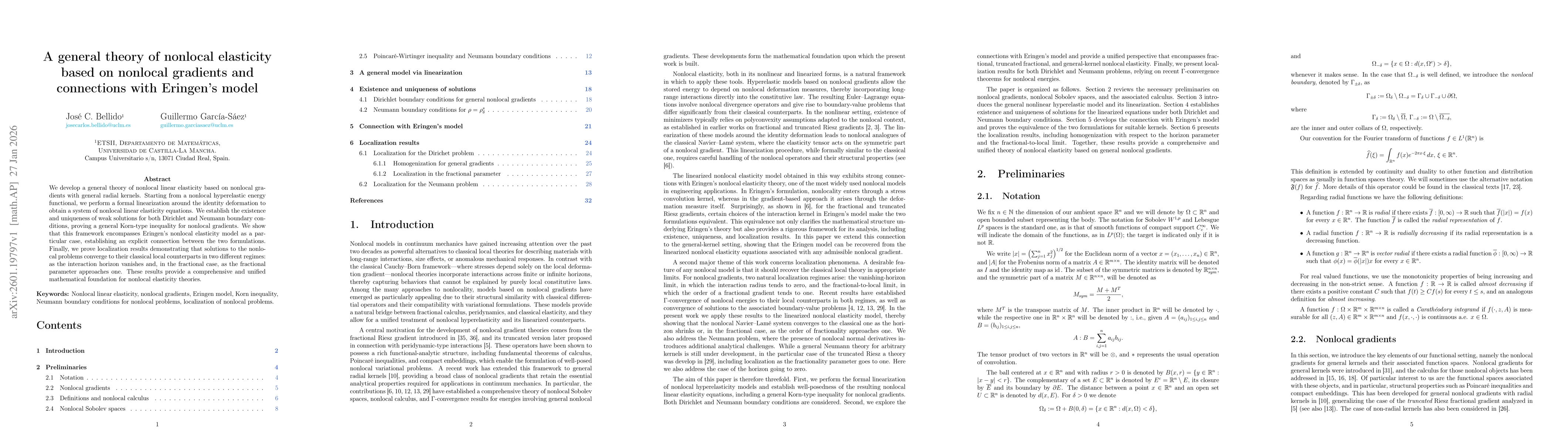 Thumbnail for A general theory of nonlocal elasticity based on nonlocal gradients and connections with Eringen's model