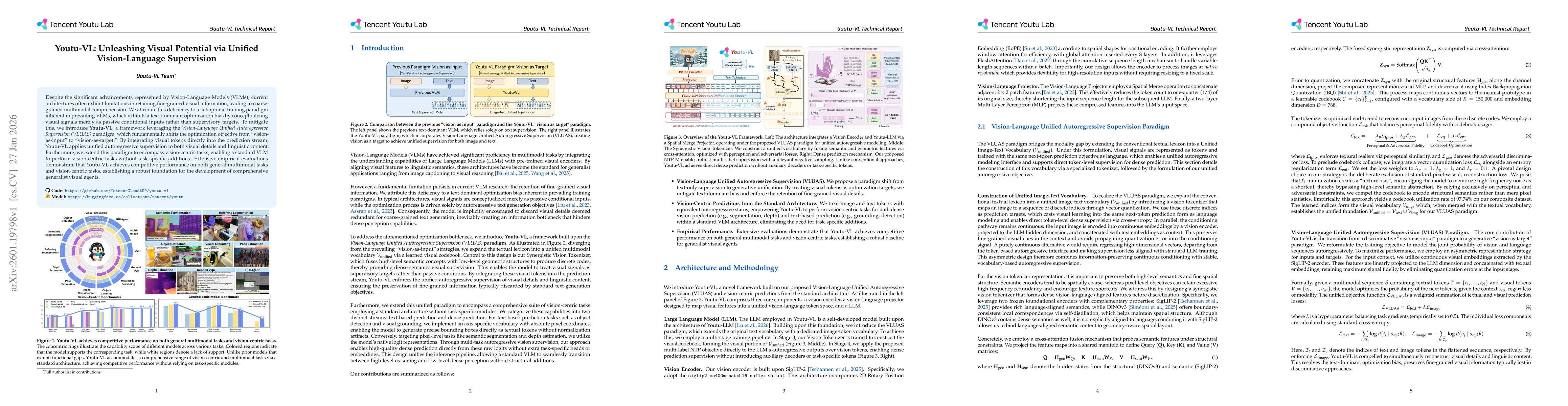 Thumbnail for Youtu-VL: Unleashing Visual Potential via Unified Vision-Language Supervision