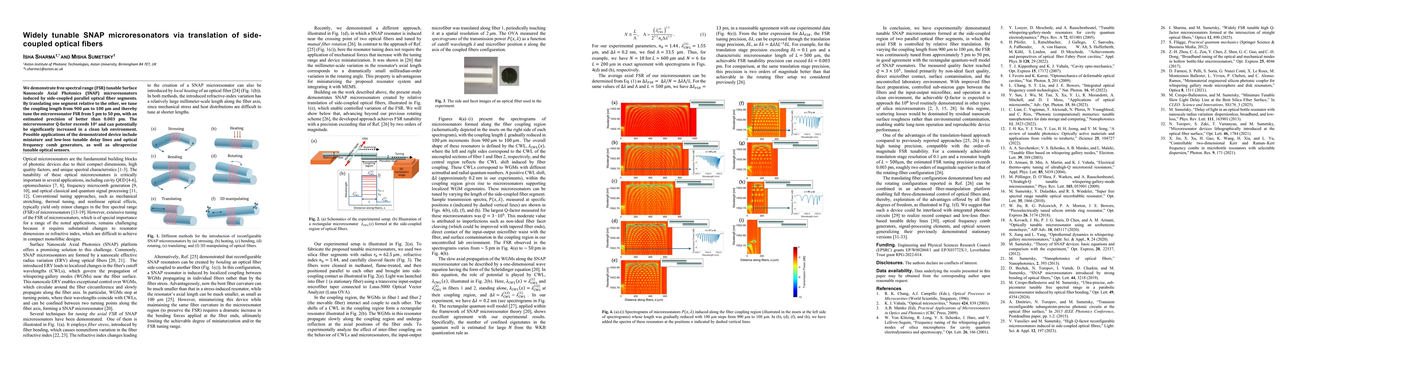 Thumbnail for Widely tunable SNAP microresonators via translation of side-coupled optical fibers