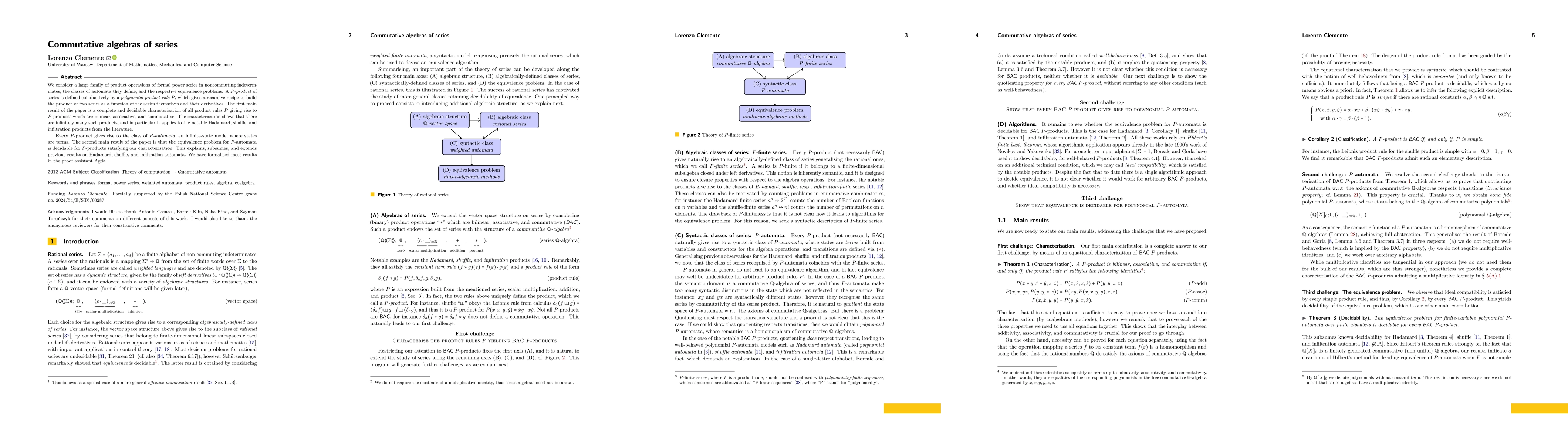 Thumbnail for Commutative algebras of series