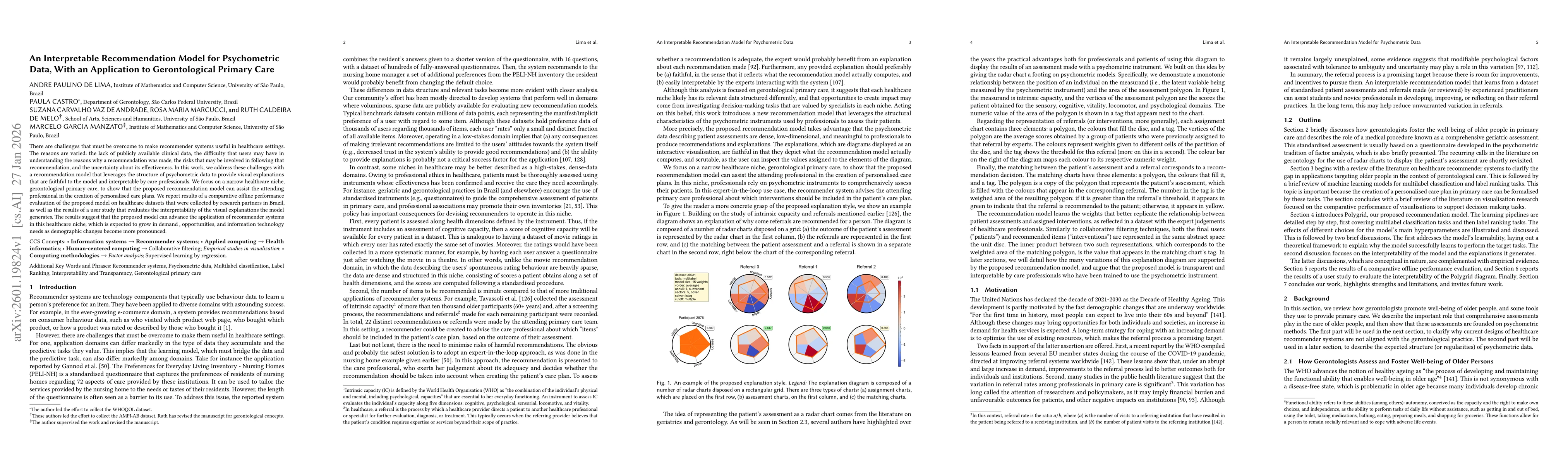 Thumbnail for An Interpretable Recommendation Model for Psychometric Data, With an Application to Gerontological Primary Care