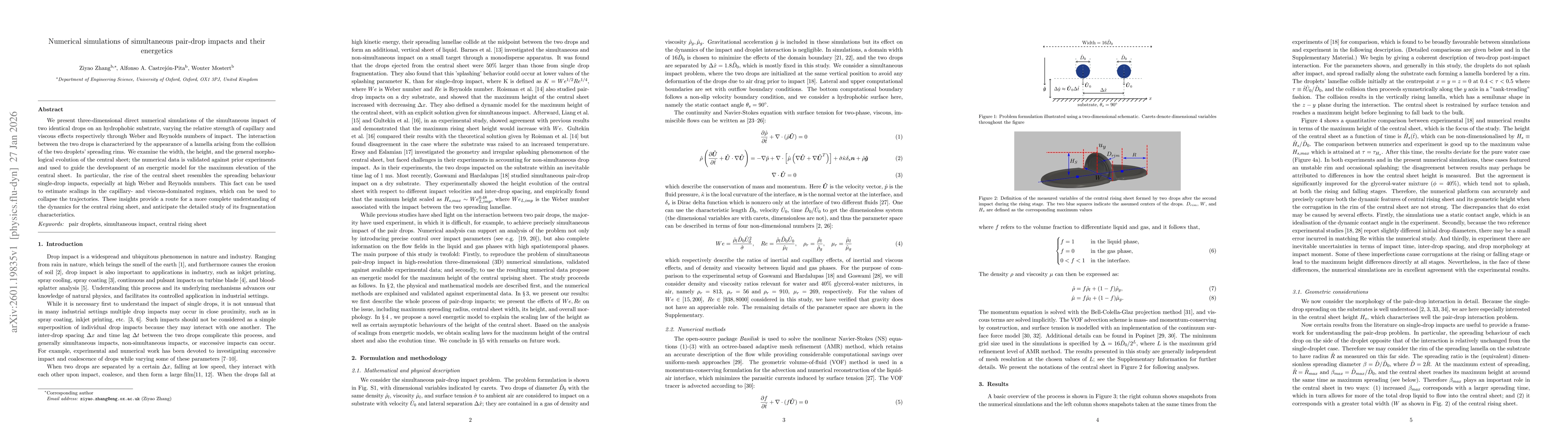 Thumbnail for Numerical simulations of simultaneous pair-drop impacts and their energetics