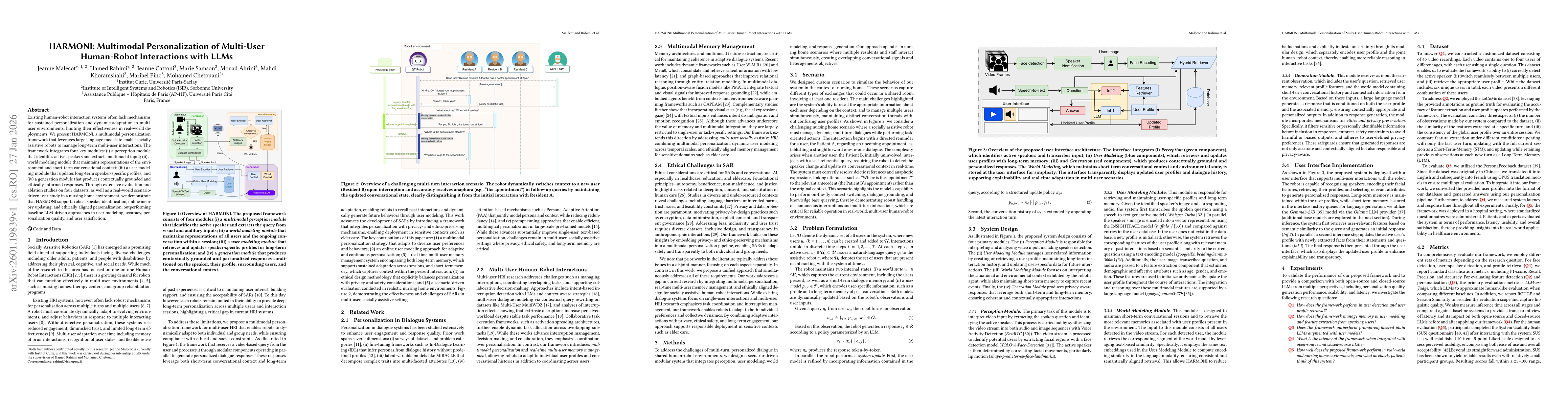 Thumbnail for HARMONI: Multimodal Personalization of Multi-User Human-Robot Interactions with LLMs