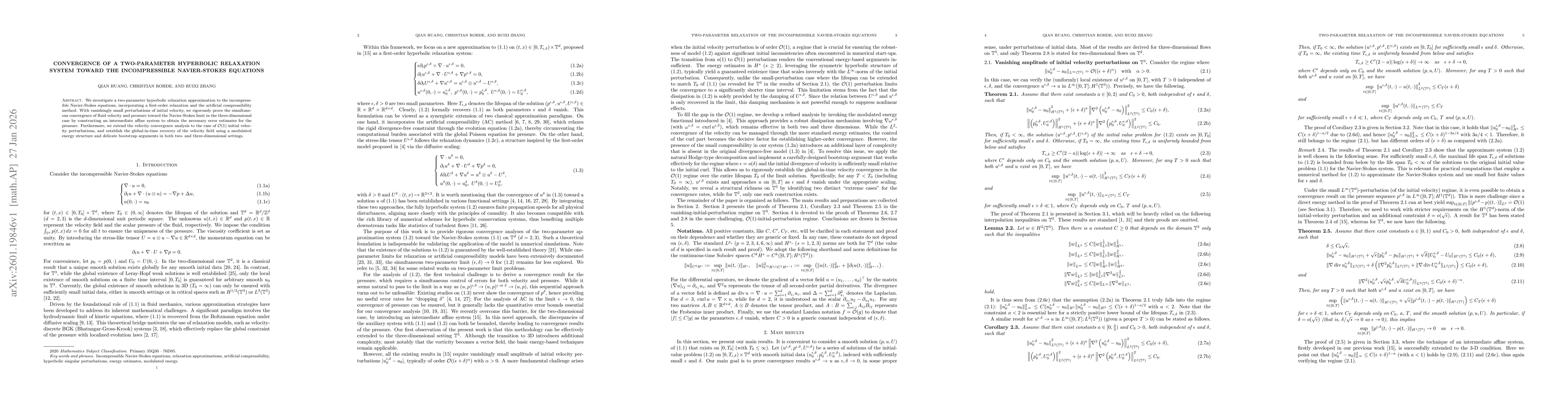 Thumbnail for Convergence of a two-parameter hyperbolic relaxation system toward the incompressible Navier-Stokes equations