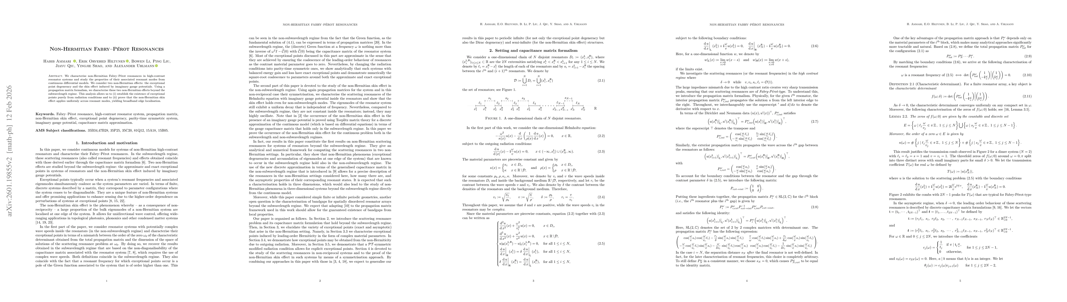 Thumbnail for Non-Hermitian Fabry-Pérot Resonances