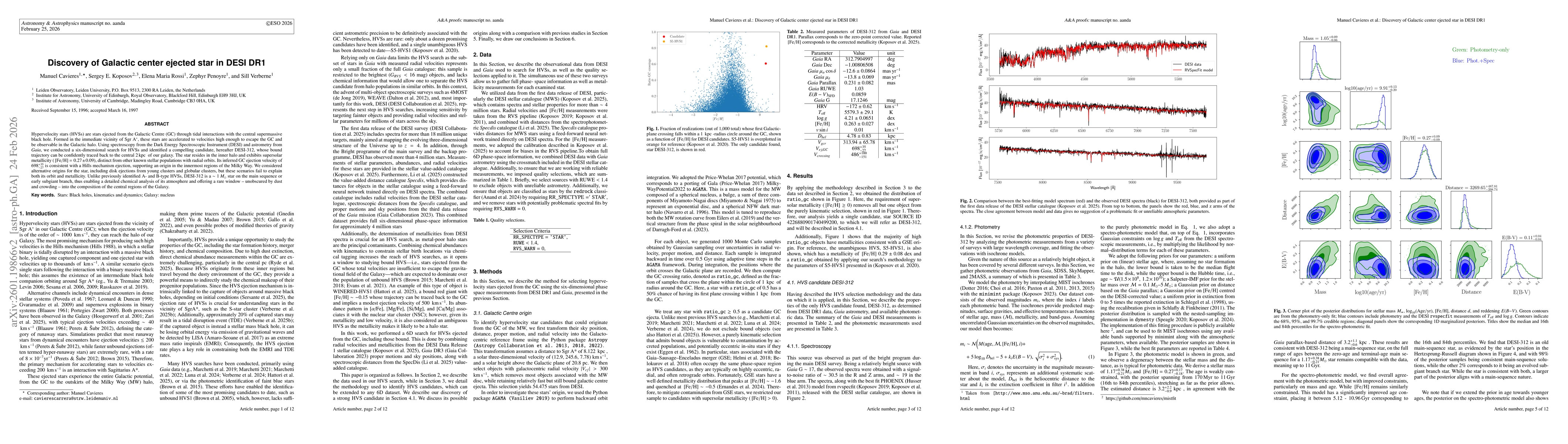 Thumbnail for Discovery of Galactic center ejected star in DESI DR1