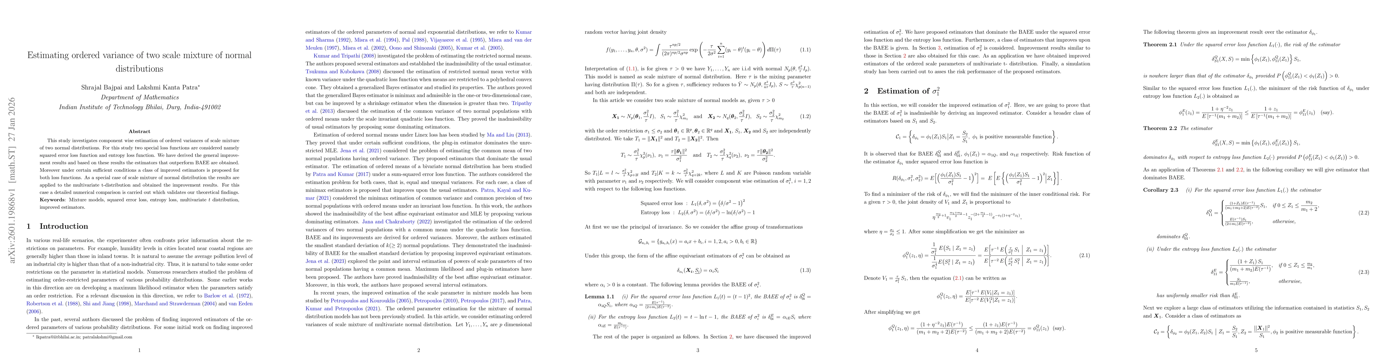 Thumbnail for Estimating ordered variance of two scale mixture of normal distributions