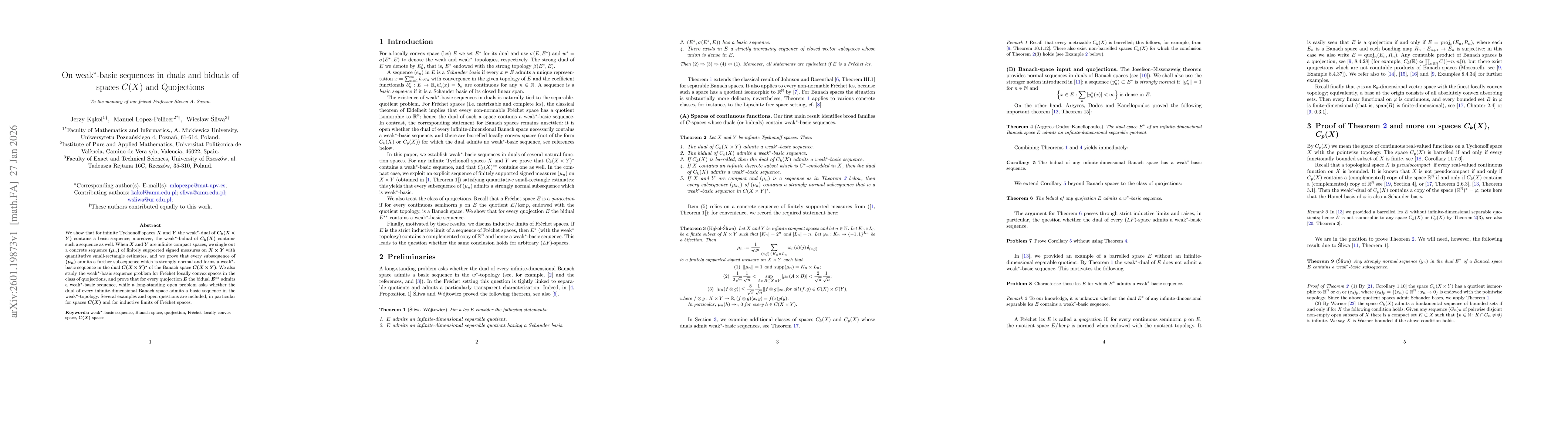 Thumbnail for On weak*-basic sequences in duals and biduals of spaces C(X) and Quojections
