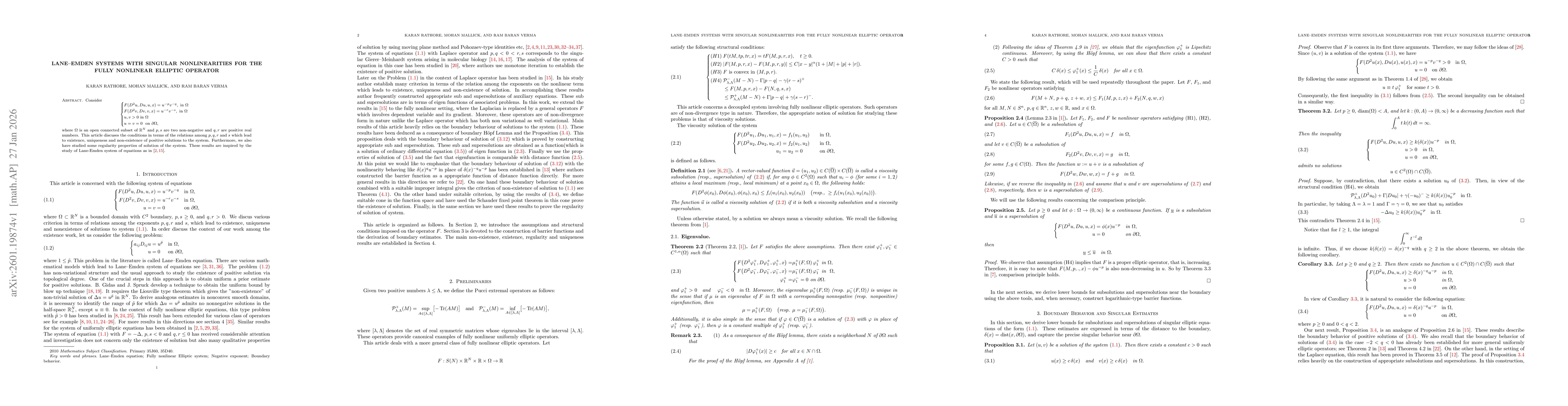Thumbnail for Lane--Emden Systems with Singular Nonlinearities for the Fully Nonlinear Elliptic Operator