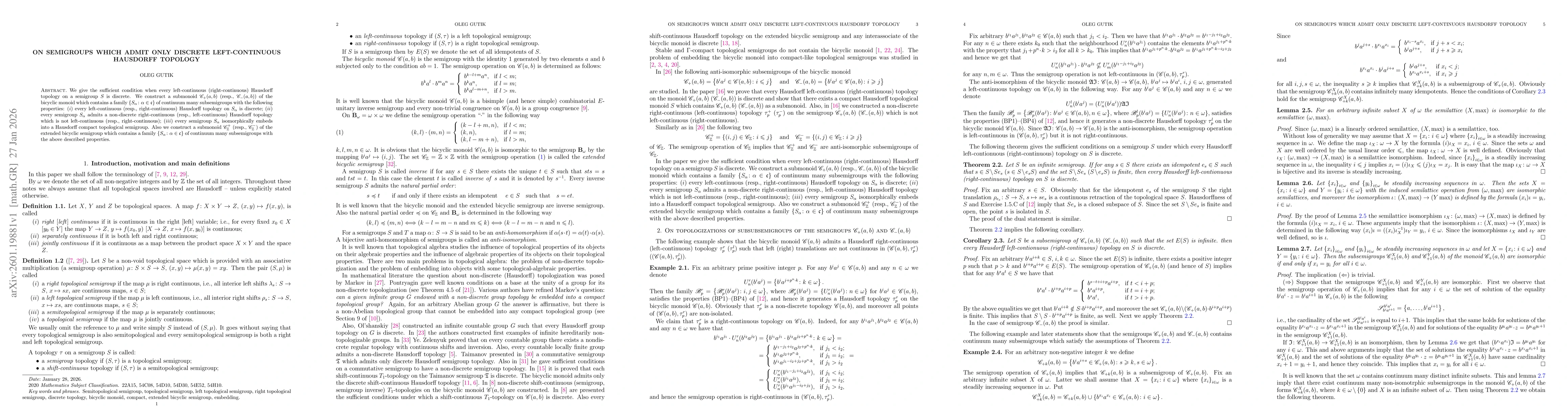 Thumbnail for On semigroups which admit only discrete left-continuous Hausdorff topology