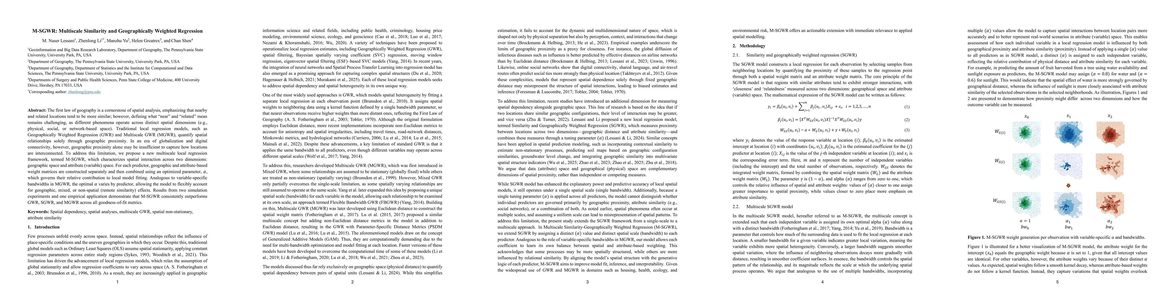 Thumbnail for M-SGWR: Multiscale Similarity and Geographically Weighted Regression