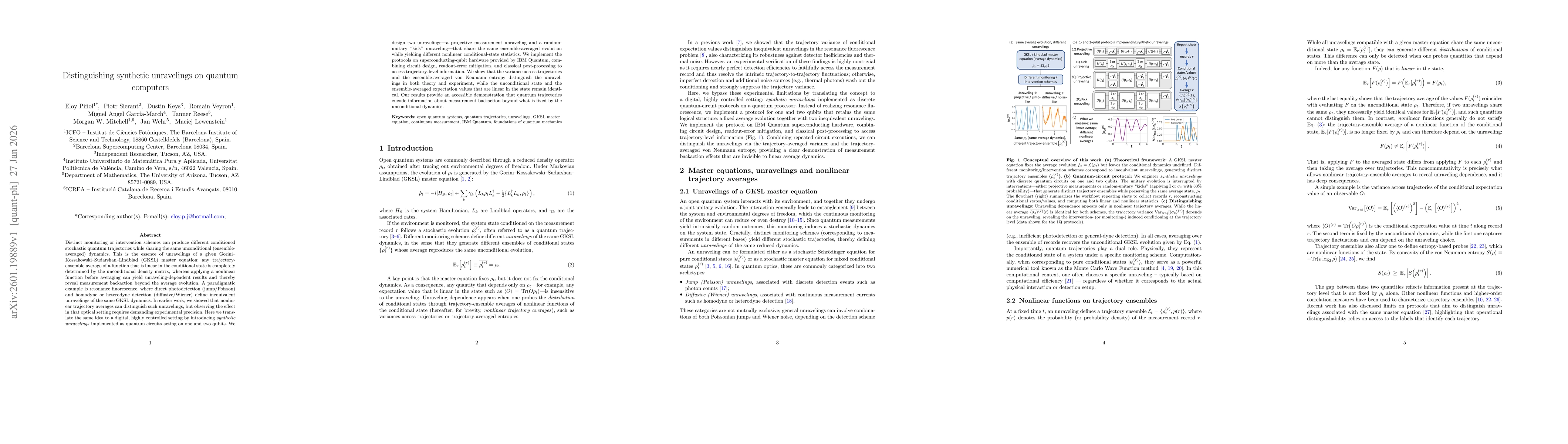 Thumbnail for Distinguishing synthetic unravelings on quantum computers