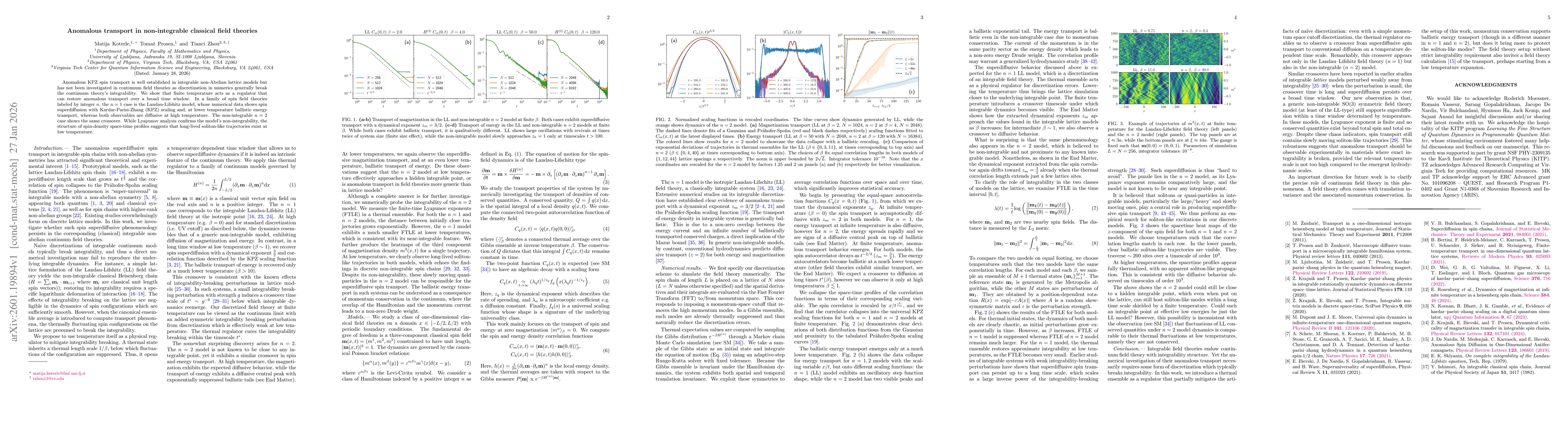 Thumbnail for Anomalous transport in non-integrable classical field theories