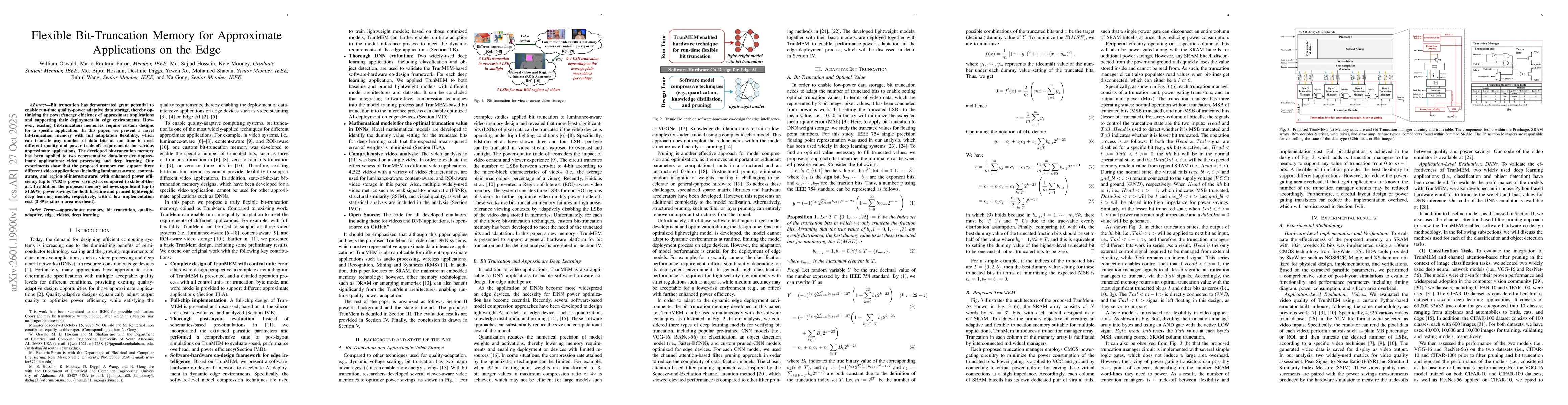 Thumbnail for Flexible Bit-Truncation Memory for Approximate Applications on the Edge