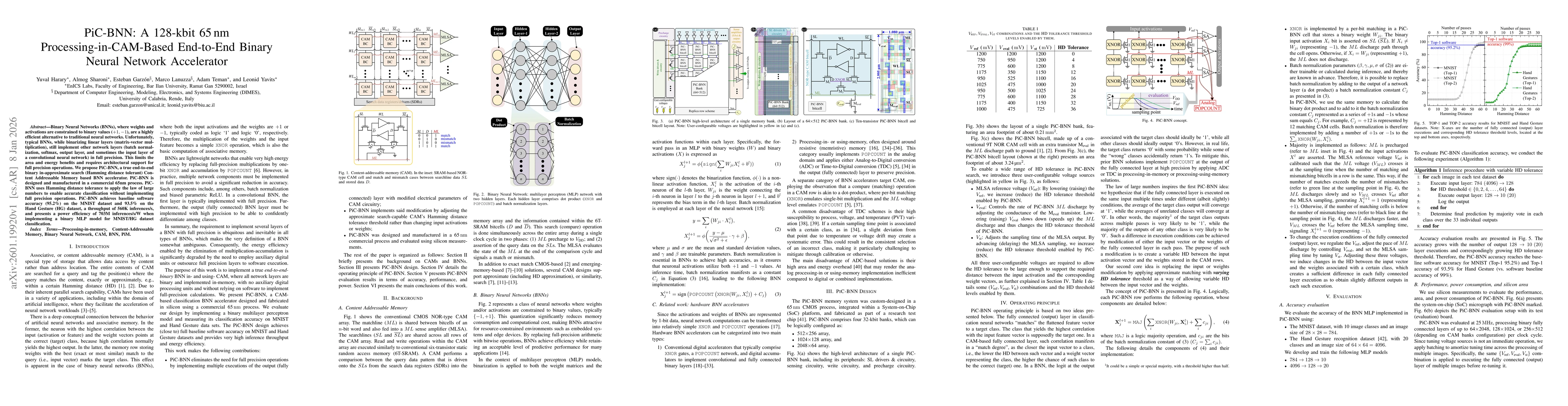 Thumbnail for PiC-BNN: A 128-kbit 65 nm Processing-in-CAM-Based End-to-End Binary Neural Network Accelerator