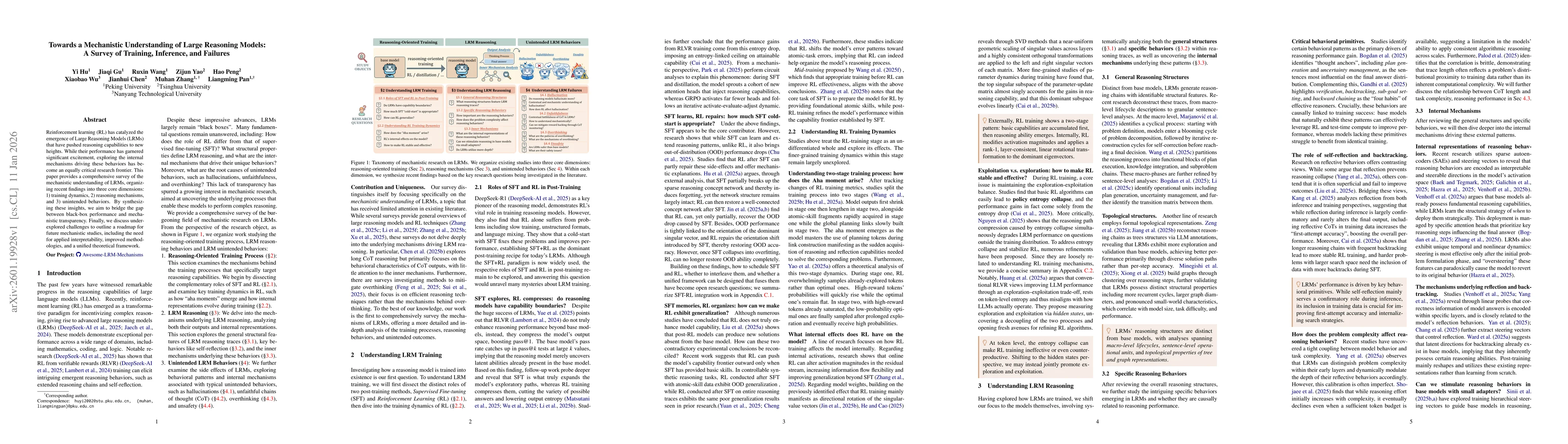 Thumbnail for Towards a Mechanistic Understanding of Large Reasoning Models: A Survey of Training, Inference, and Failures