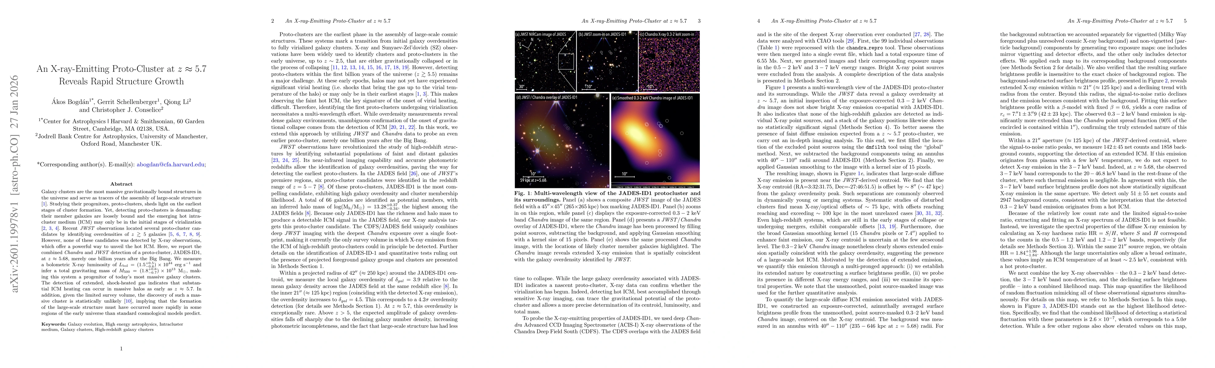 Thumbnail for An X-ray-Emitting Proto-Cluster at $z\approx5.7$ Reveals Rapid Structure Growth