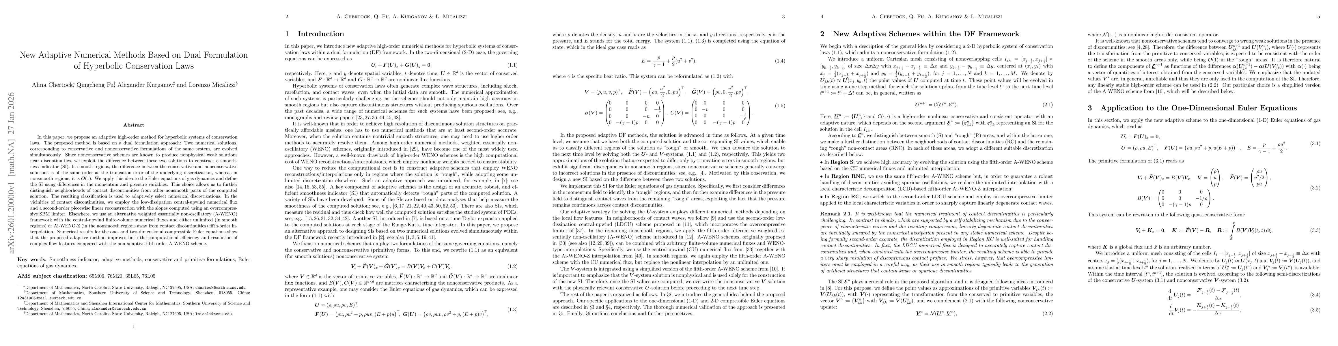 Thumbnail for New Adaptive Numerical Methods Based on Dual Formulation of Hyperbolic Conservation Laws