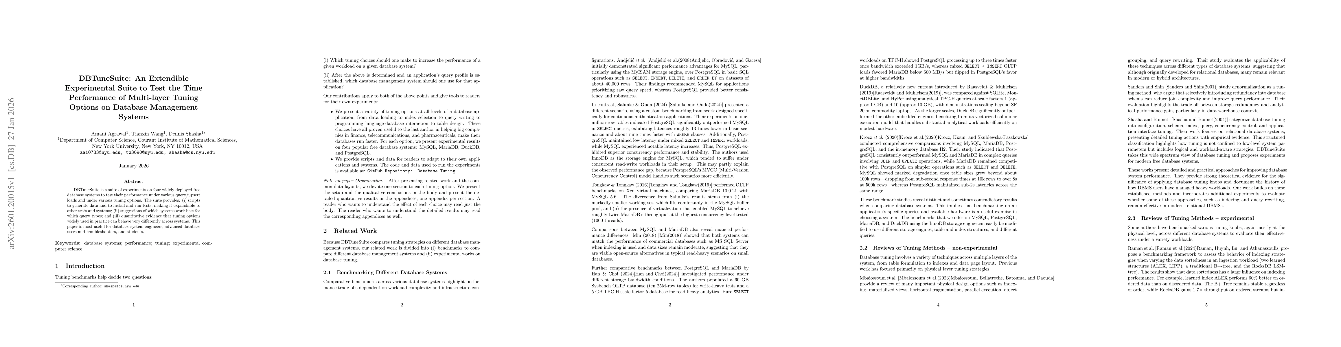 Thumbnail for DBTuneSuite: An Extendible Experimental Suite to Test the Time Performance of Multi-layer Tuning Options on Database Management Systems