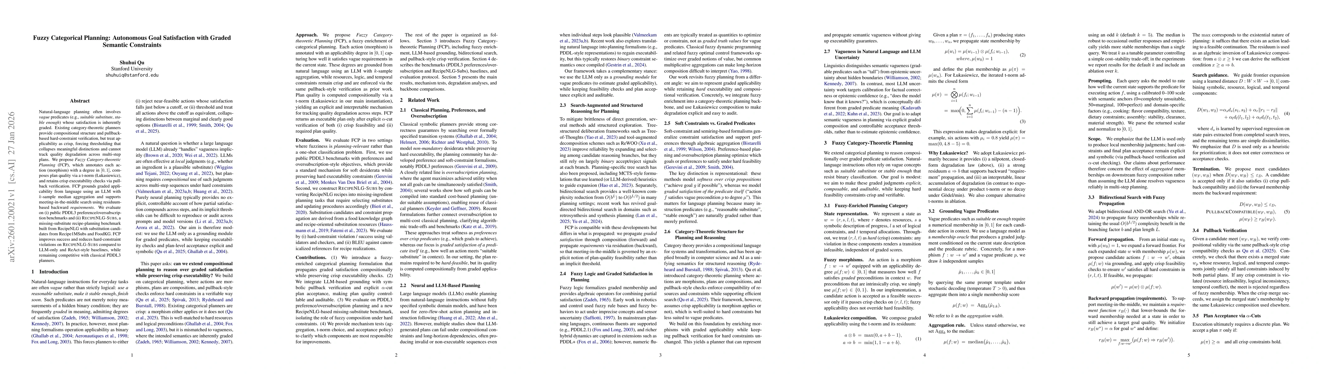 Thumbnail for Fuzzy Categorical Planning: Autonomous Goal Satisfaction with Graded Semantic Constraints