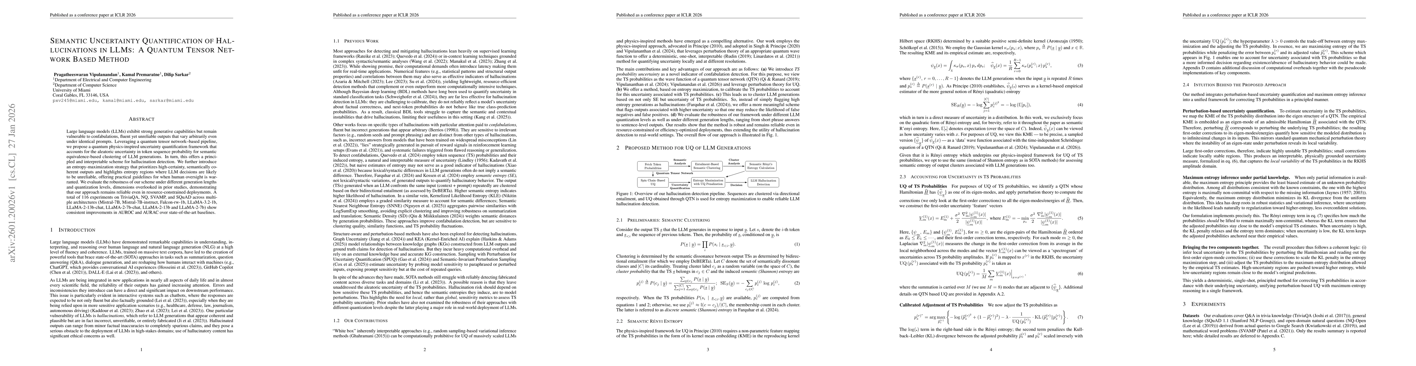Thumbnail for Semantic Uncertainty Quantification of Hallucinations in LLMs: A Quantum Tensor Network Based Method
