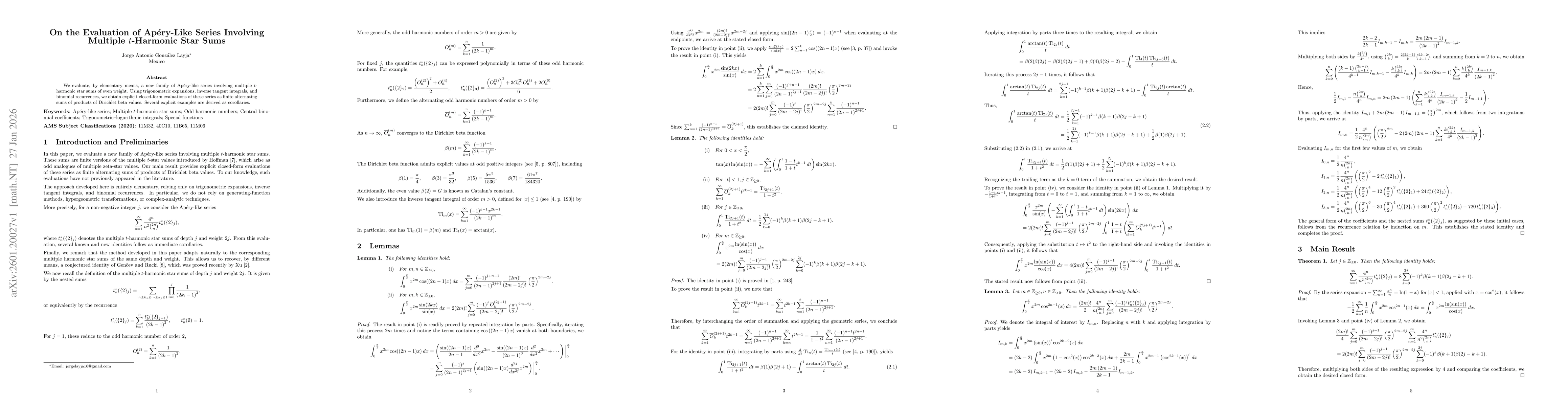 Thumbnail for On the Evaluation of Apéry-Like Series Involving Multiple $t$-Harmonic Star Sums