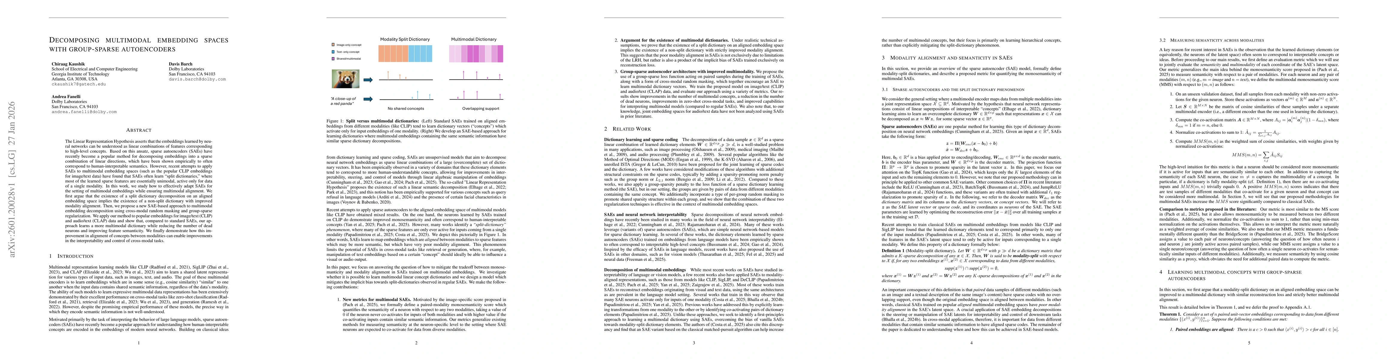 Thumbnail for Decomposing multimodal embedding spaces with group-sparse autoencoders
