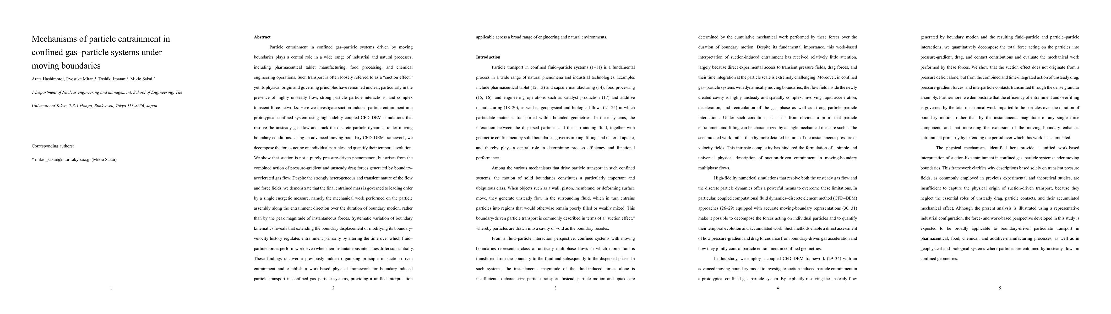 Thumbnail for Mechanisms of particle entrainment in confined gas-particle systems under moving boundaries