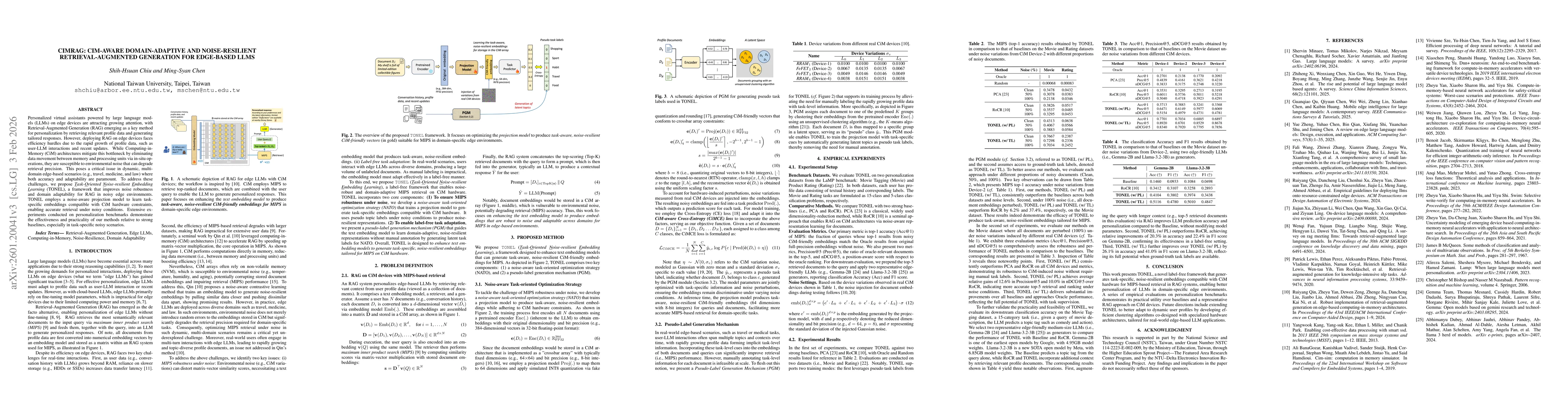Thumbnail for CiMRAG: Cim-Aware Domain-Adaptive and Noise-Resilient Retrieval-Augmented Generation for Edge-Based LLMs