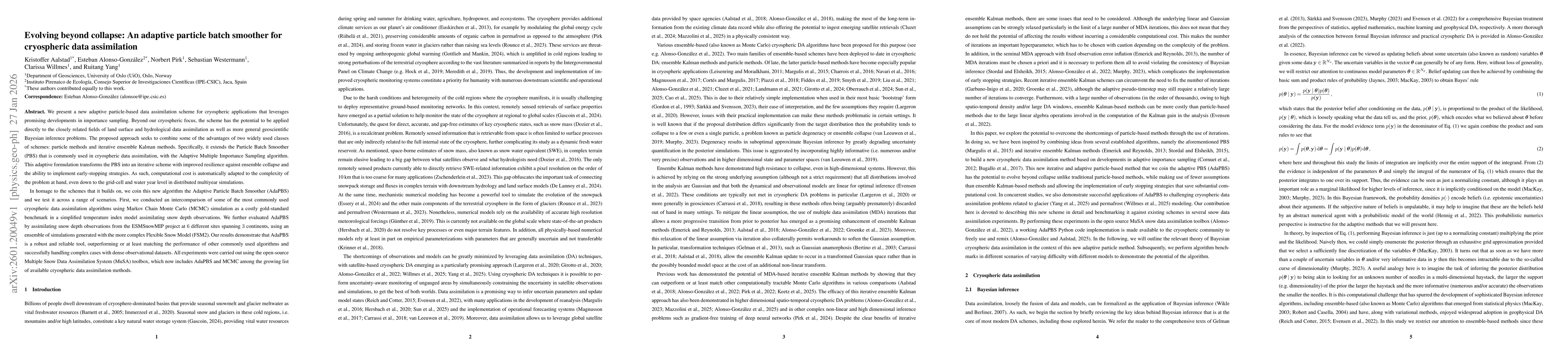 Thumbnail for Evolving beyond collapse: An adaptive particle batch smoother for cryospheric data assimilation